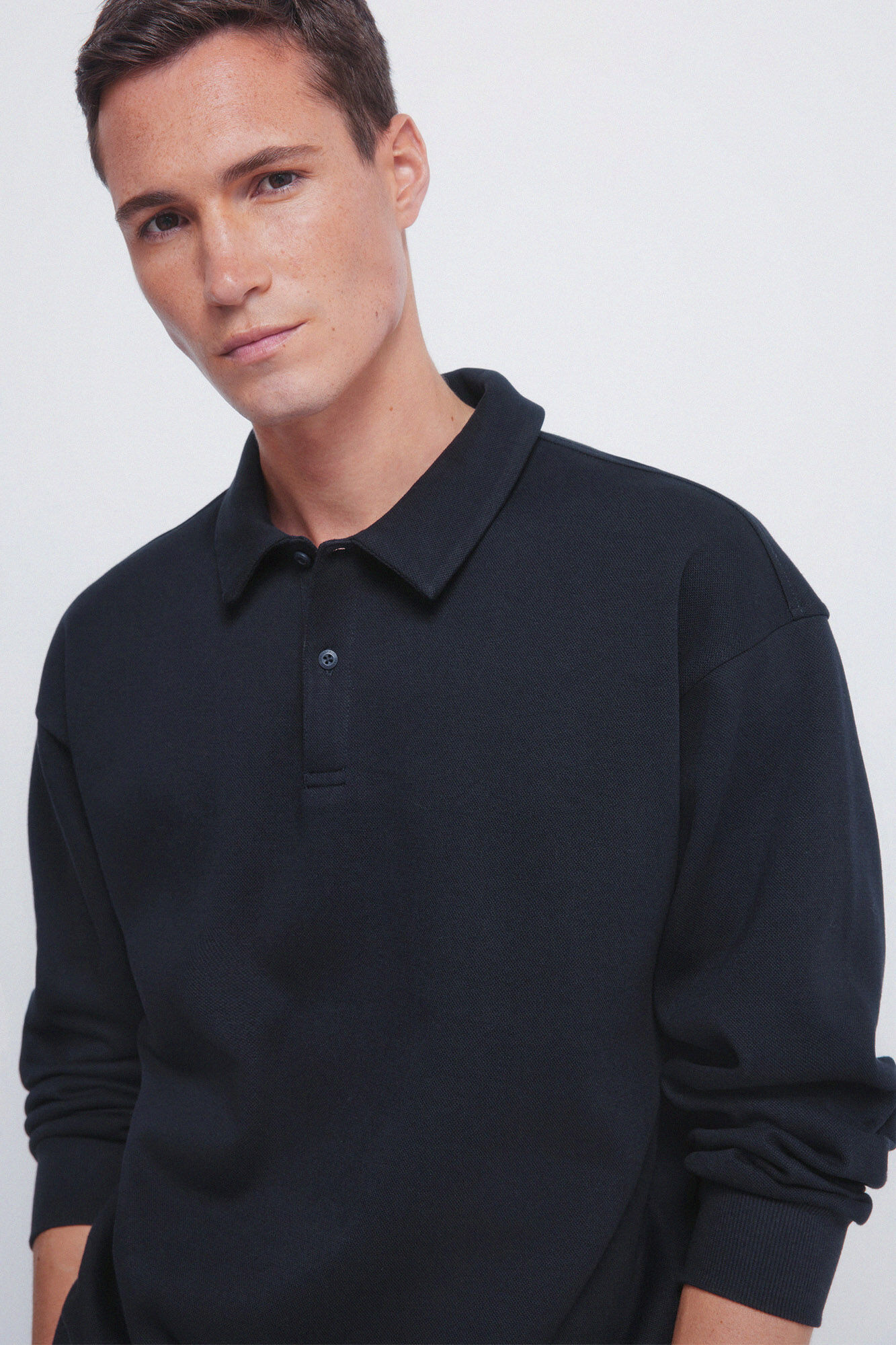 Springfield Polo piqu&eacute; manga larga interlock boxy fit