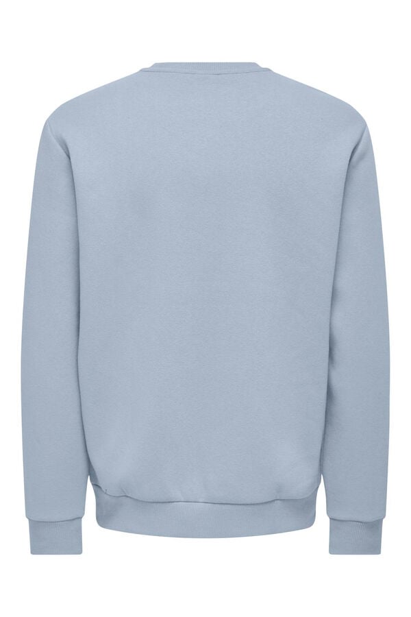 Only & Sons Sweatshirt b&aacute;sico masculino com gola redonda azul