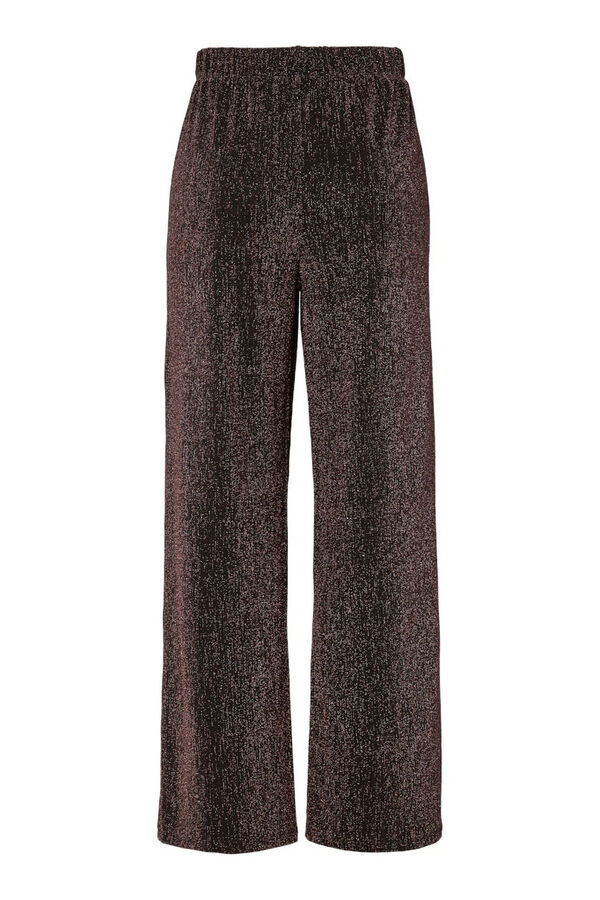 Pieces Cal&ccedil;as de lurex el&aacute;sticas de perna reta castanho