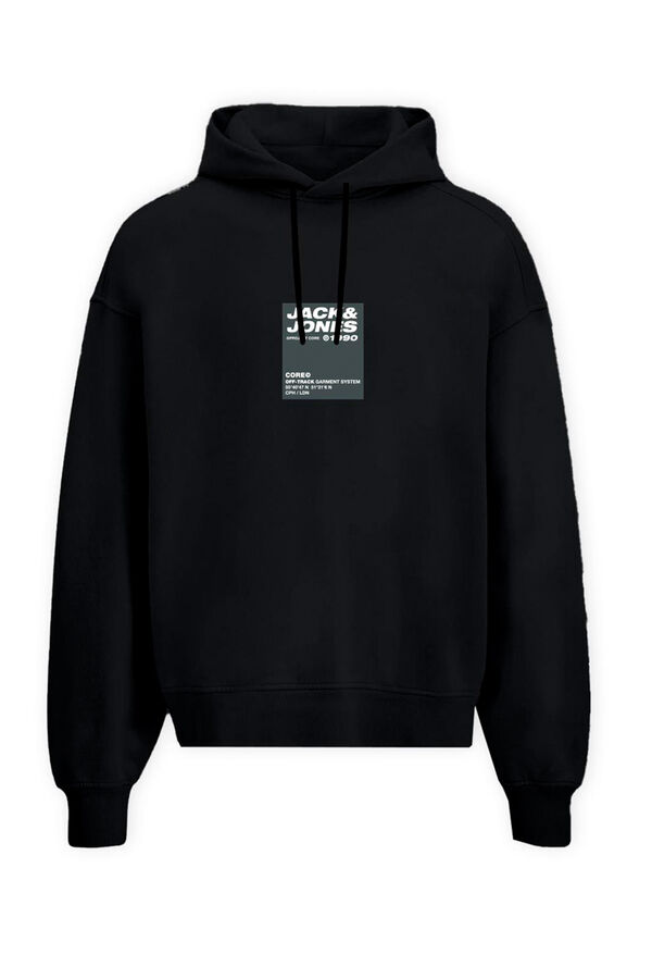 Jack & Jones Sweatshirt de capuz padr&atilde;o  preto