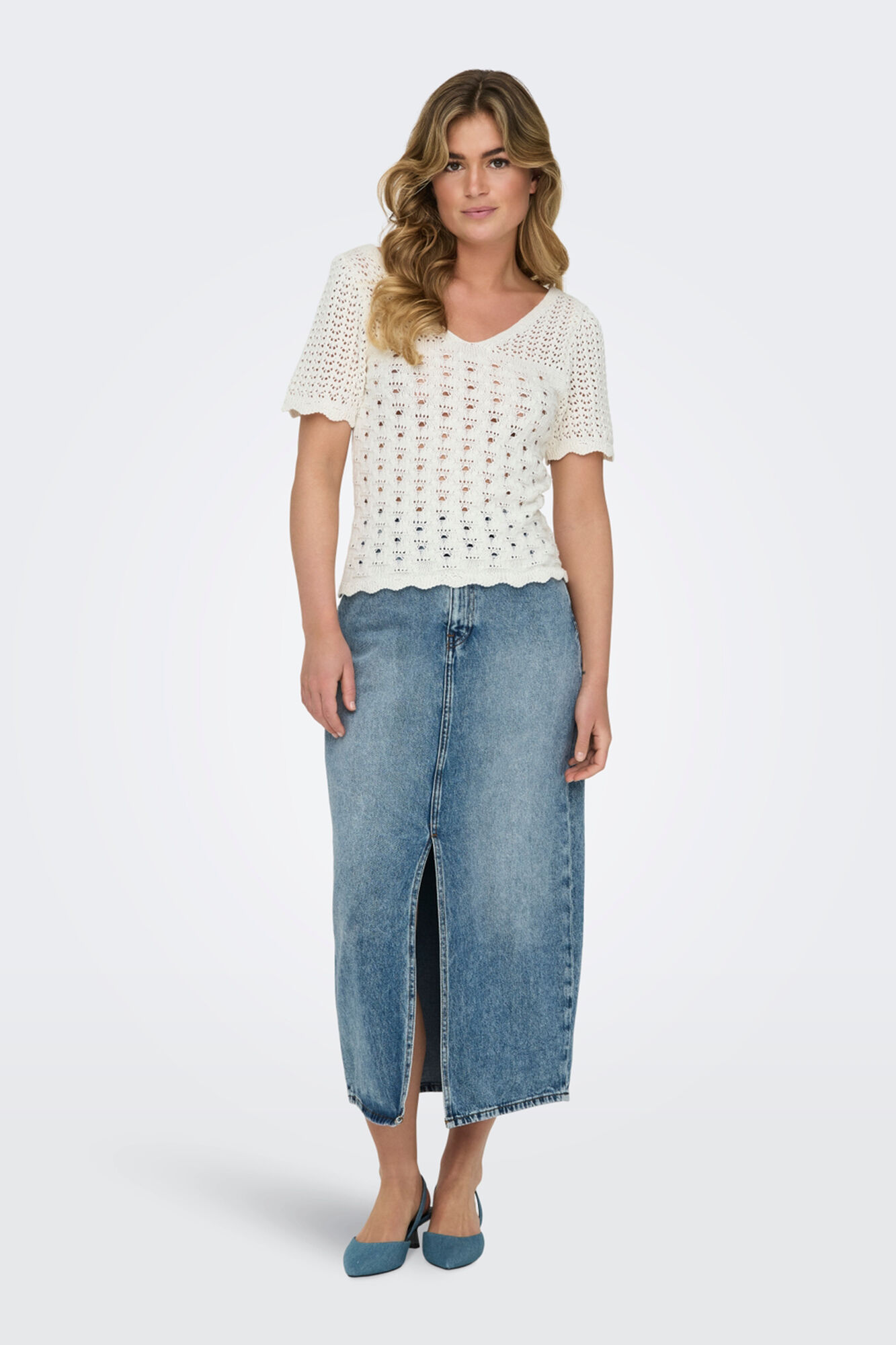 Only Camiseta de punto troquelado