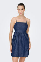 JDY Vestido curto jeans azul