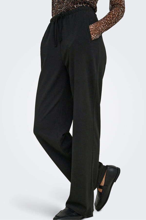 JDY Pantal&oacute;n recto fluido negro