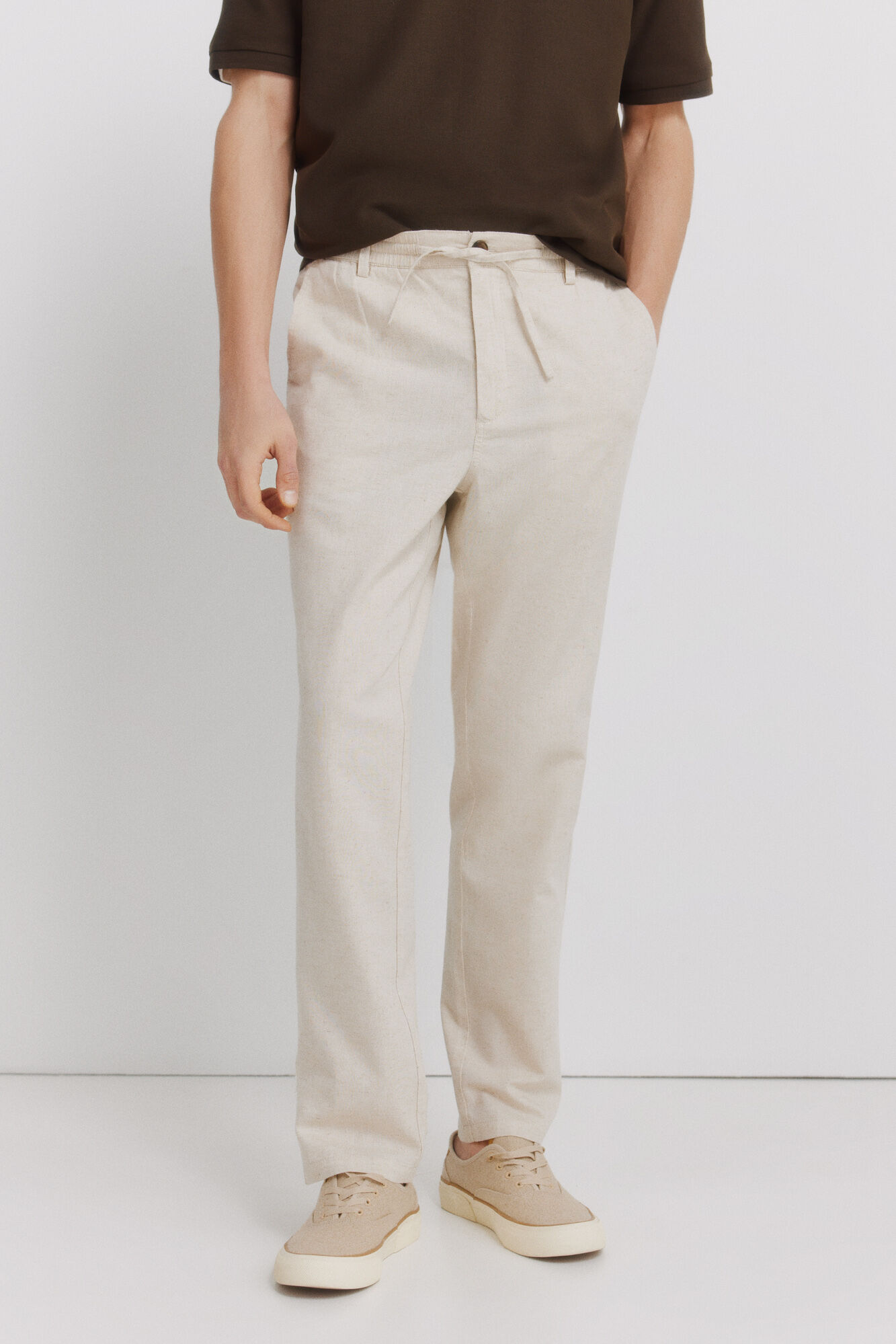 Springfield Pantal&oacute;n chino lino comfort fit