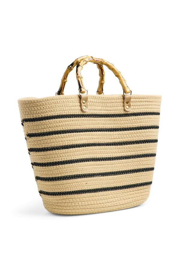 Pieces Bolso shopper de rayas tostado