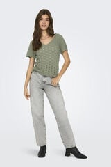 Only Top malha crochet  verde