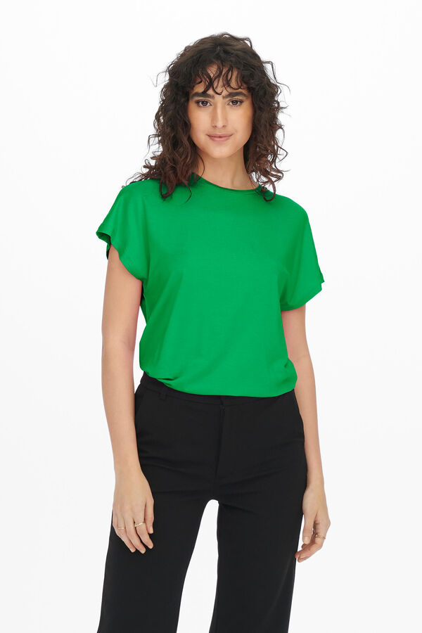 JDY T-shirt decote redondo  verde