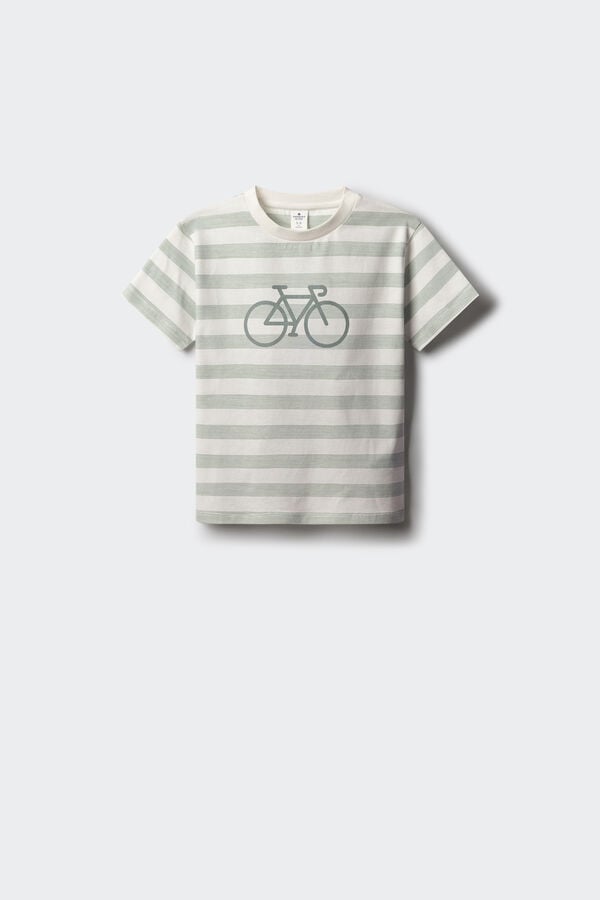 Springfield Kids Camiseta rayas bici ni&ntilde;o verde
