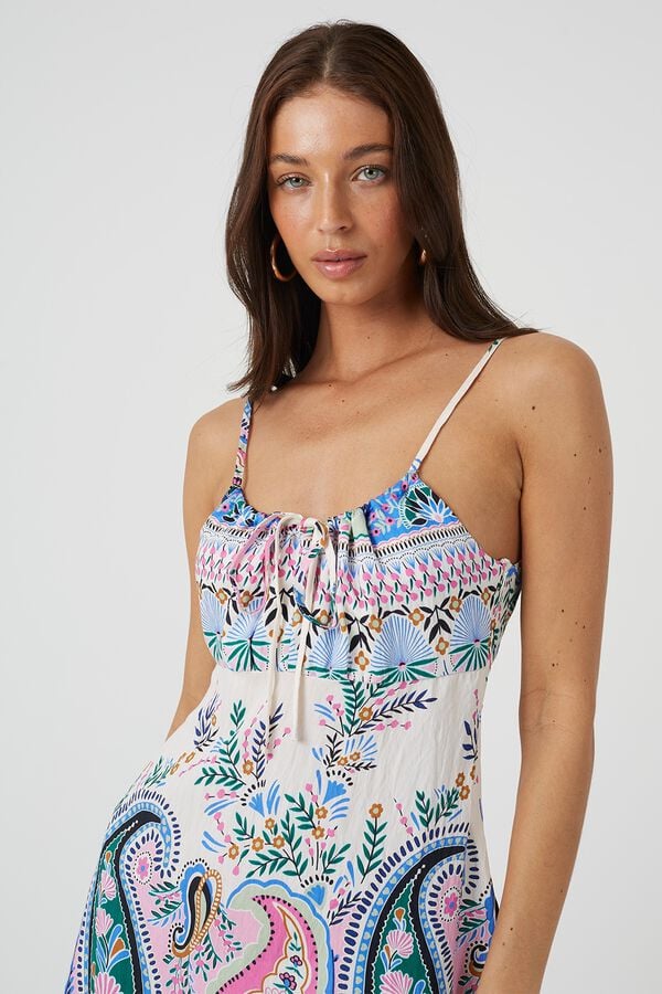 Brave Soul Vestido curto estampado branco