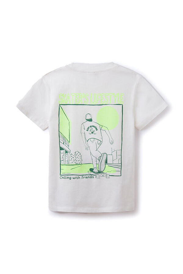 Springfield Kids T-shirt print "skate lifestyle" menino branco