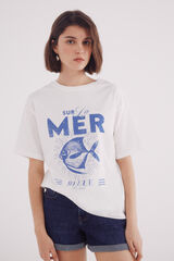 Springfield Camiseta "Sur la mer" blanco