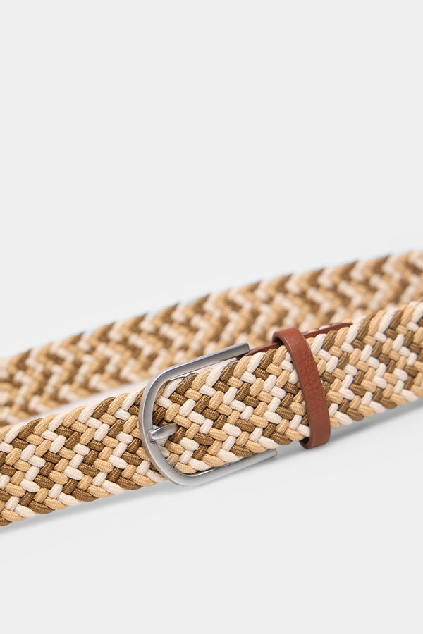 Springfield Cinto tran&ccedil;ado contrastante bege