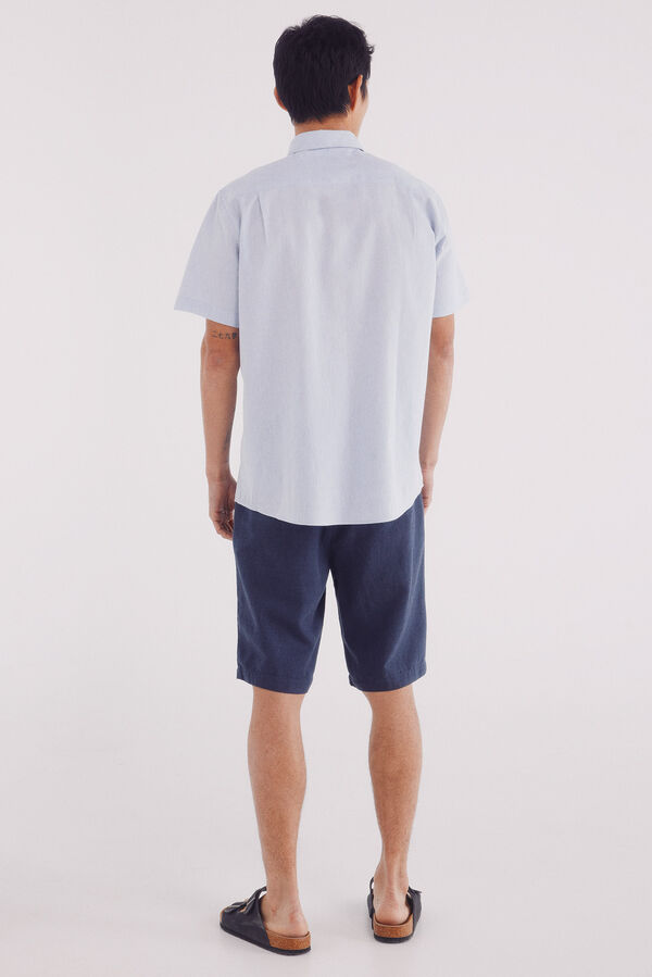 Springfield Bermuda lino slim fit azul