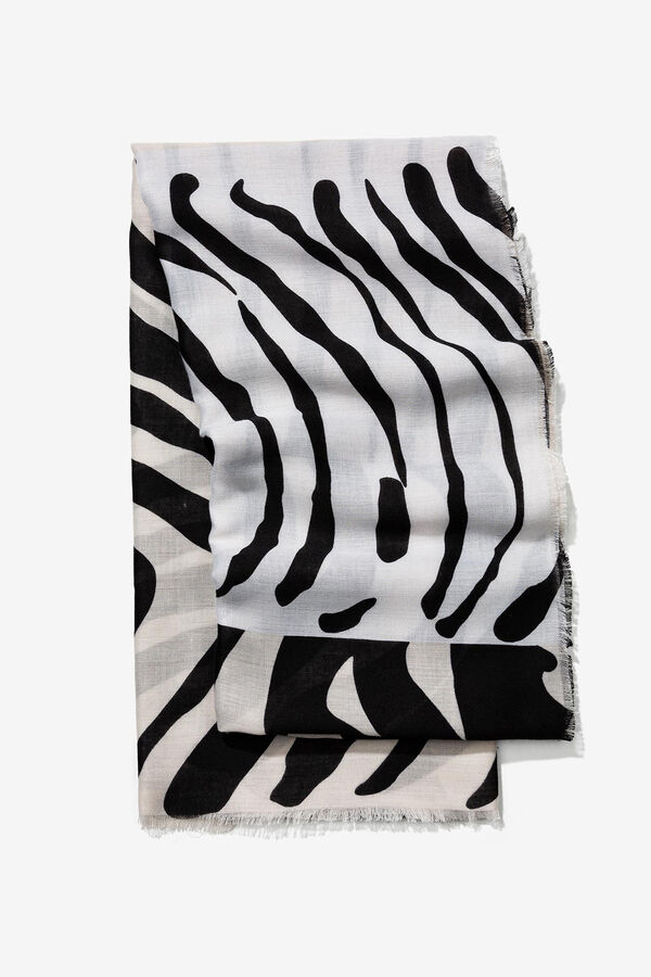 Tiffosi Cachecol estampado bicolor preto