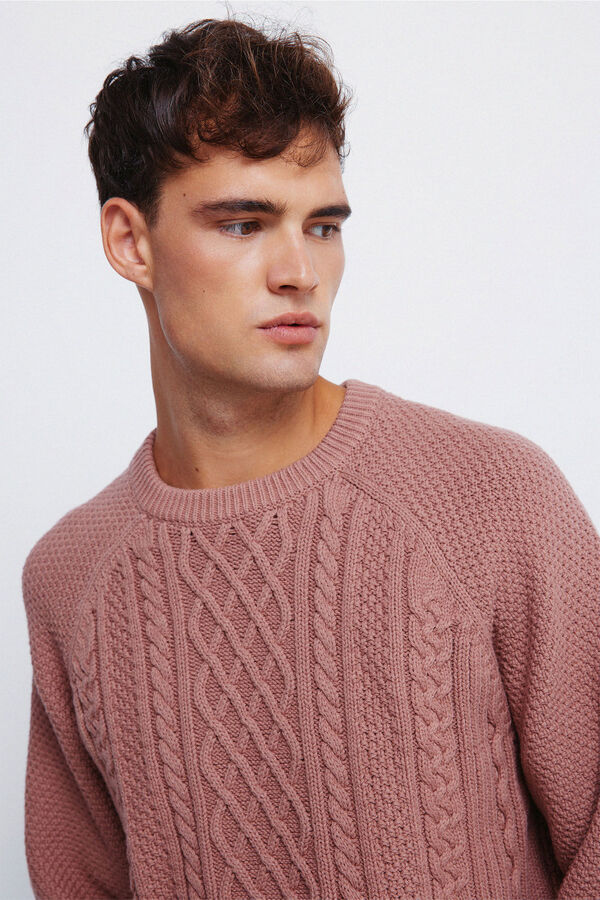 Springfield Camisola grosso aran&ecirc;s rosa