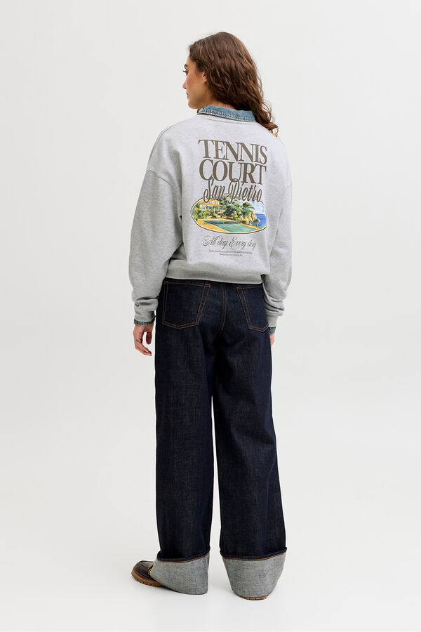 Jack & Jones Sudadera loose Tennis Court gris