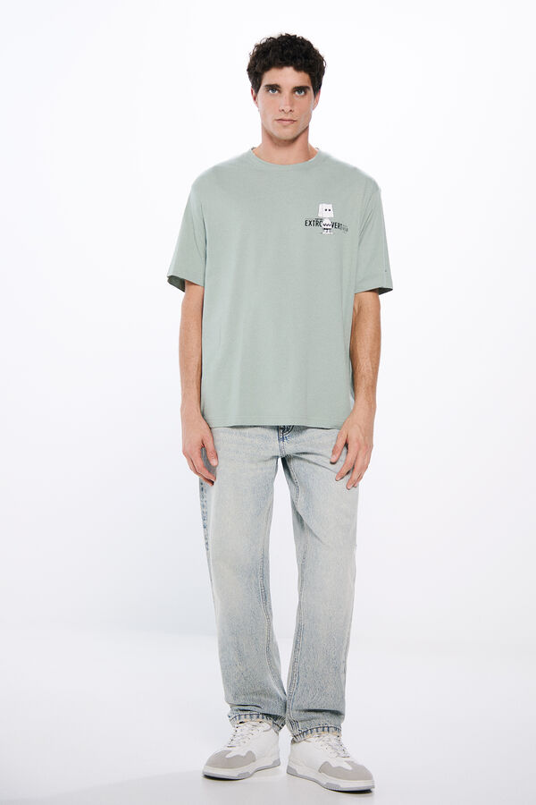 Springfield Camiseta Peanuts Charlie Extrovert verde