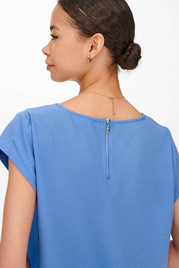 Only Camisola de manga curta azul