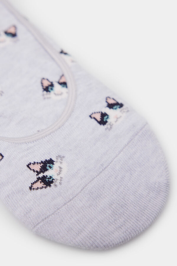 Springfield Meia invis&iacute;vel gato cinzento