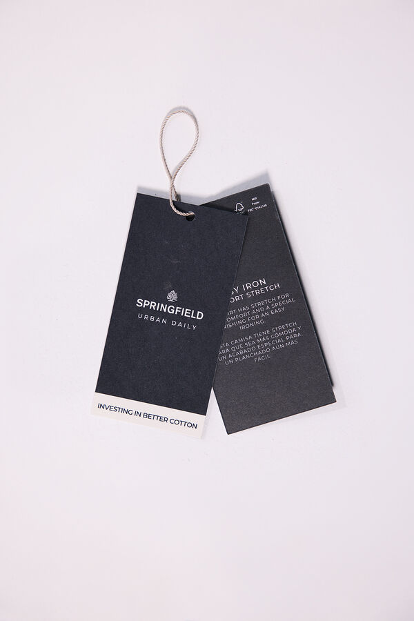 Springfield Camisa de flanela com bolsos no peito cinzento