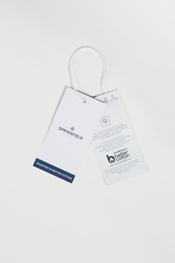 Springfield Camisa manga curta em algod&atilde;o branco