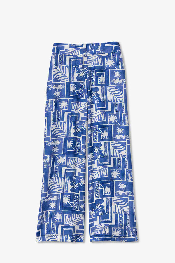 Tiffosi Pantalones fluidos estampados azul