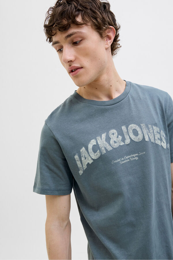 Jack & Jones Camiseta regular fit estampada gris