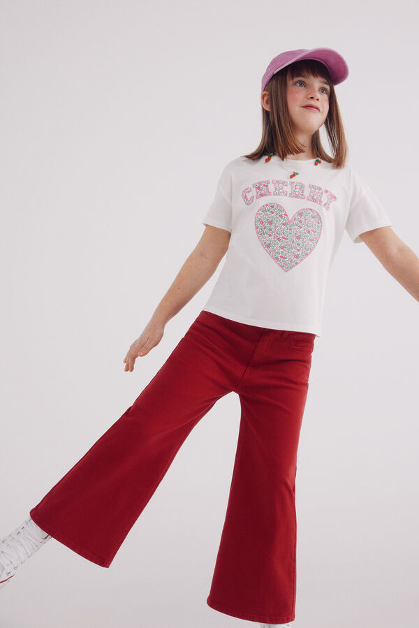 Springfield Kids T-shirt cereja de menina branco