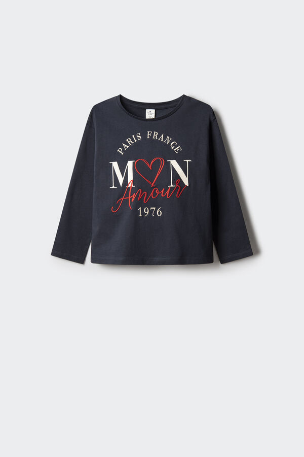 Springfield Kids Camiseta Mon Amour ni&ntilde;a azul
