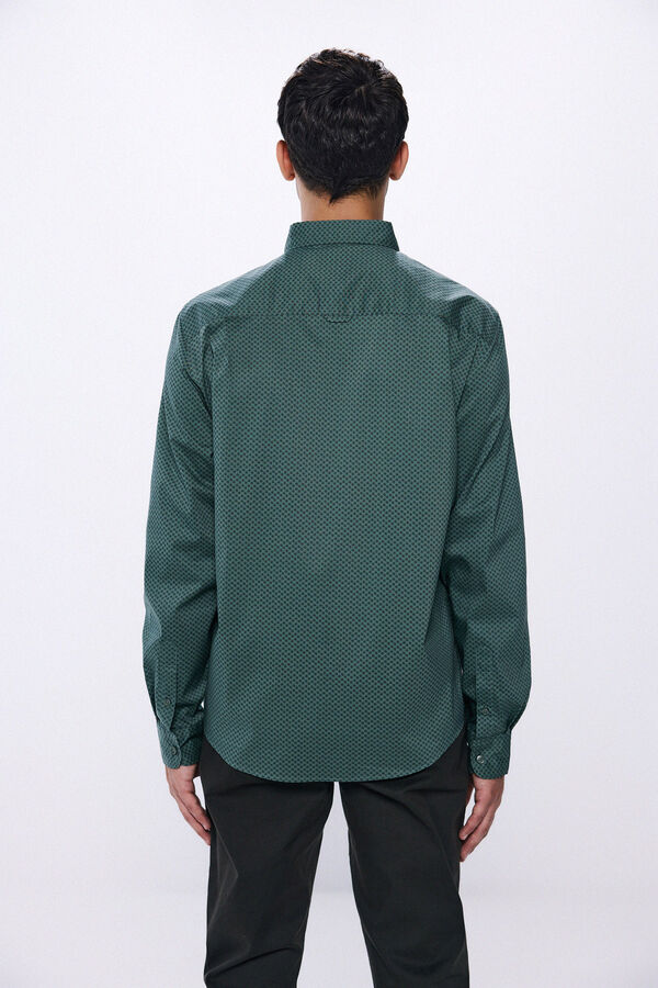 Springfield Camisa vestir popel&iacute;n verde