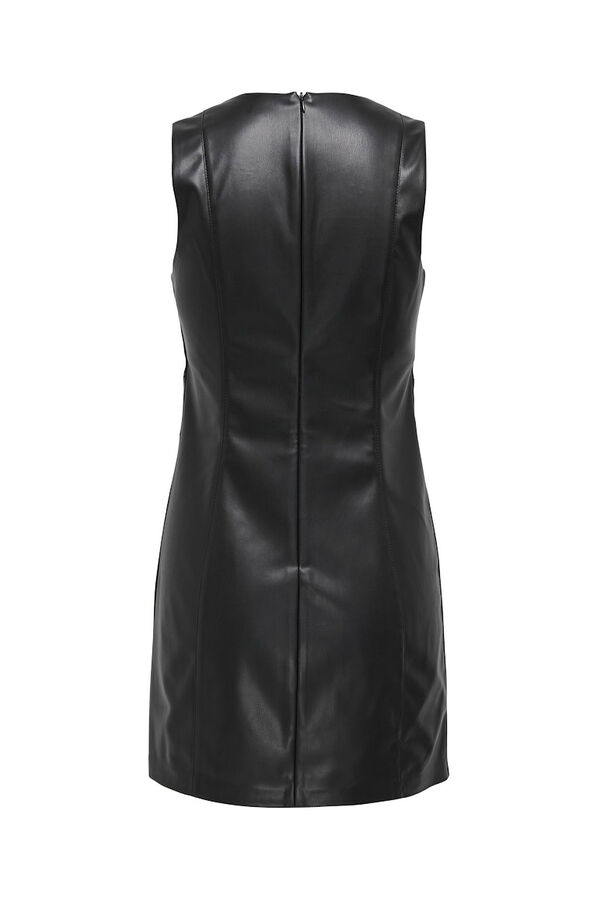 Only Vestido curto de couro vegano preto