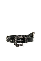 Only Cintur&oacute;n con perlas y tachuelas negro