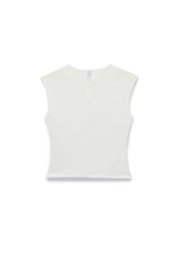 Koton Top sem mangas drapeado branco