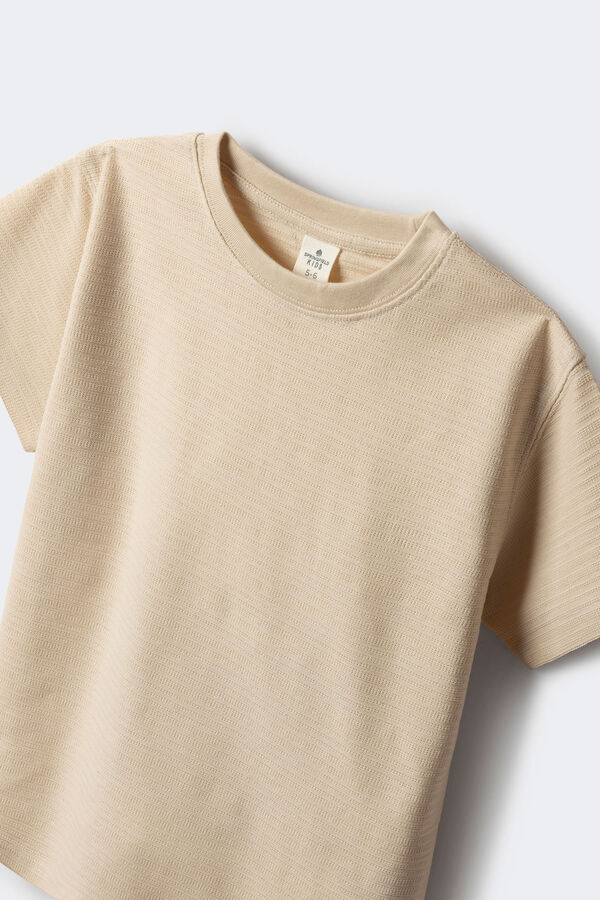Springfield Kids T-shirt de menino com textura bege