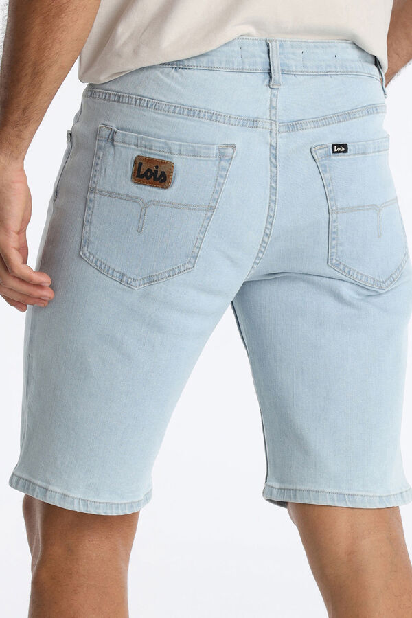 Lois Bermuda slim fit de cintura m&eacute;dia azul