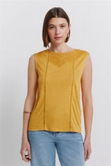 Springfield Camiseta sin mangas crochet amarillo