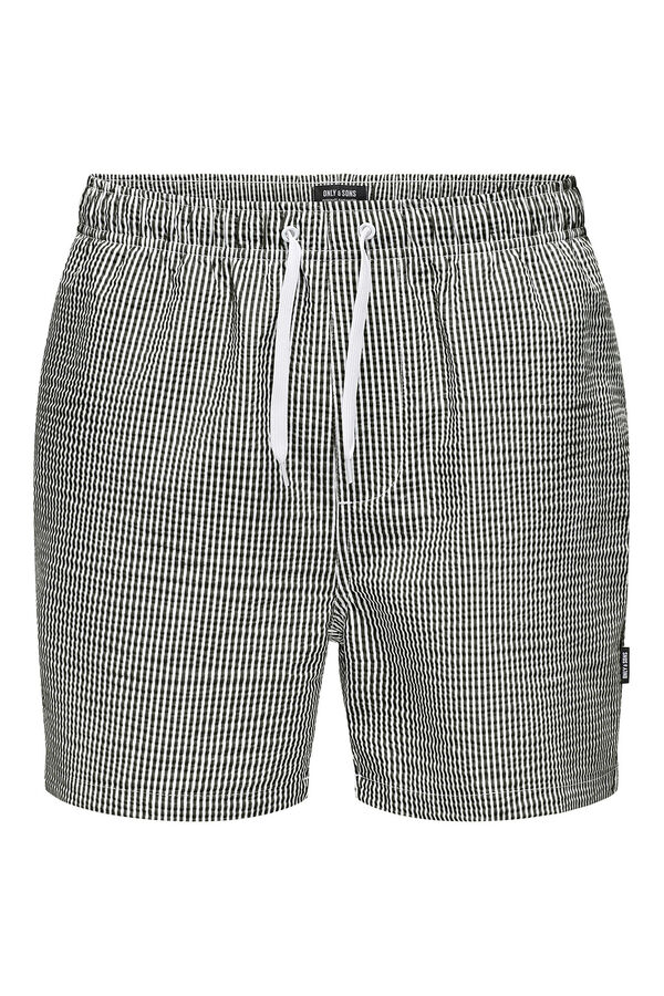 Only & Sons Junior Cal&ccedil;&otilde;es de banho riscas cinzento