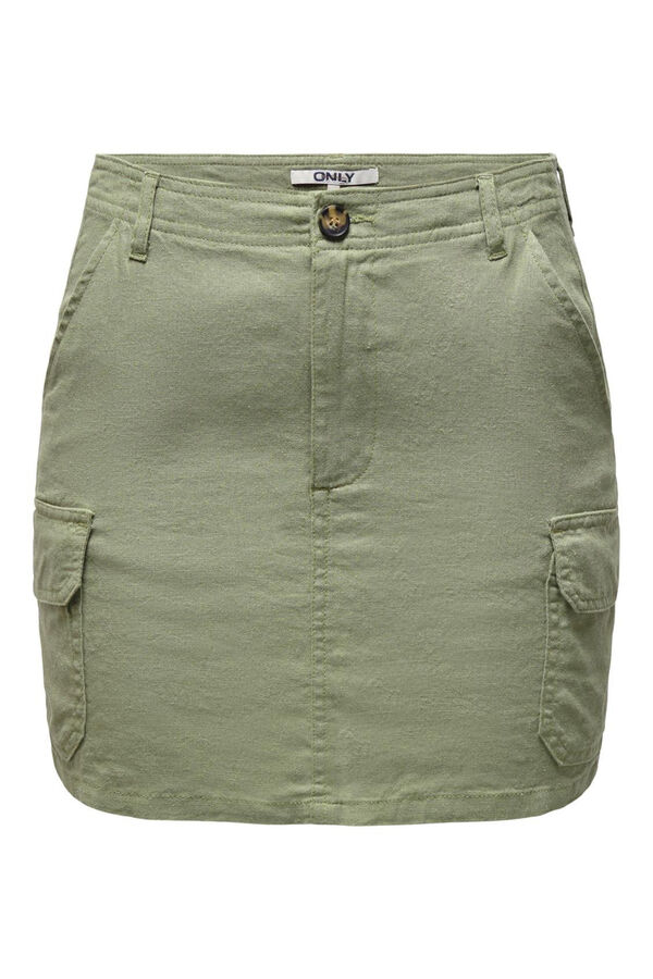 Only Saia cargo mini linho verde