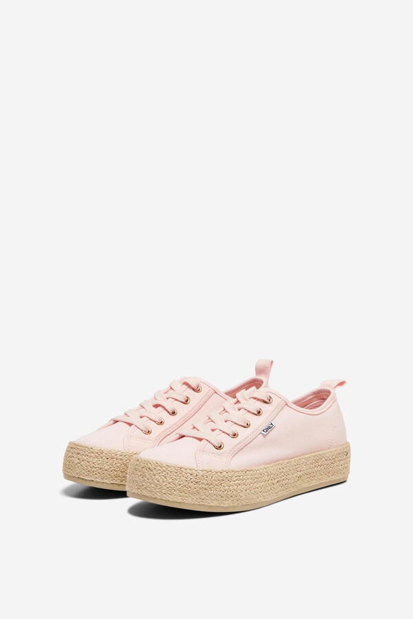 Only Sapatilhas lona plataforma rosa