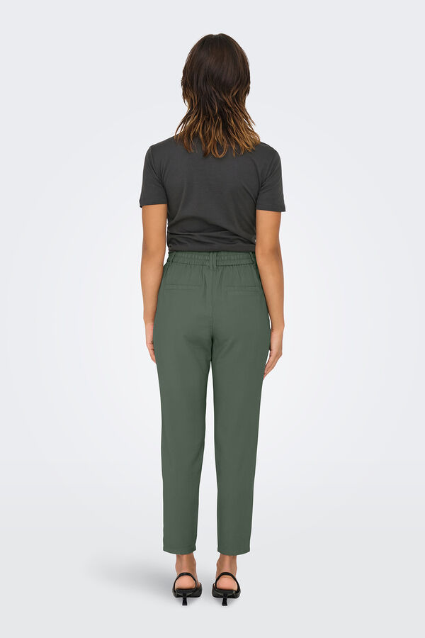 Only Pantal&oacute;n largo recto cintura alta el&aacute;stica gris