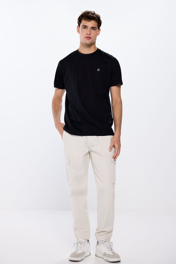 Springfield Camiseta b&aacute;sica cuello redondo negro
