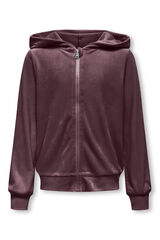 Only Girls Sweatshirt efeito veludo rosa