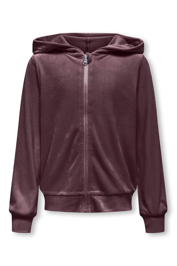 Only Girls Sweatshirt efeito veludo rosa