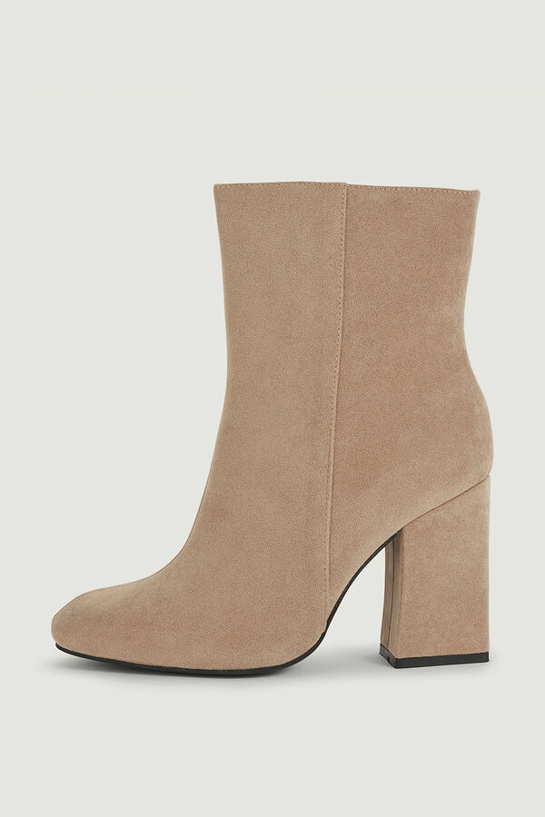 Pimkie Botines de antelina con tac&oacute;n nude