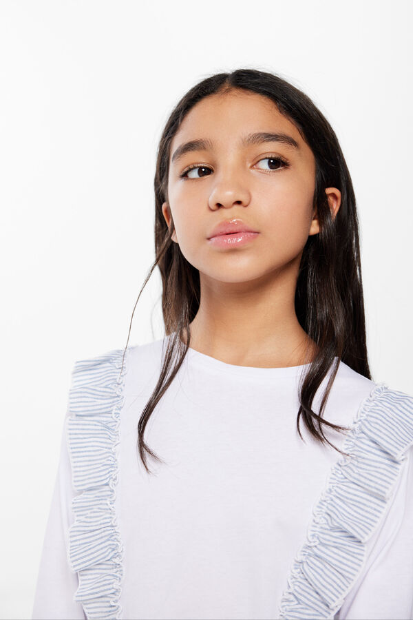 Springfield Kids Camiseta volantes ni&ntilde;a blanco