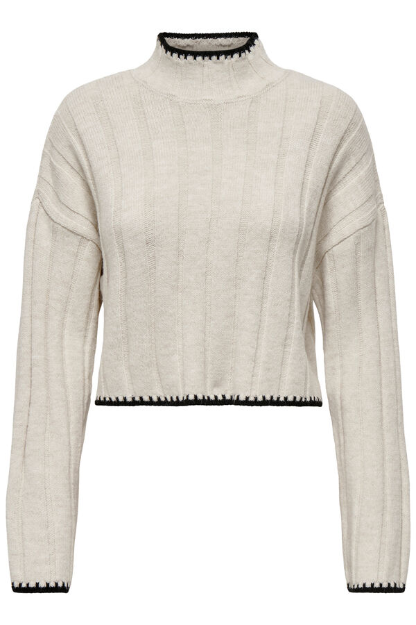 Only Jersey corto ribete en contraste gris