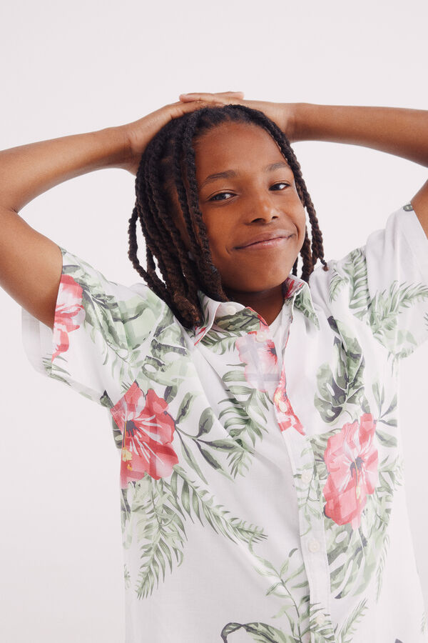 Springfield Kids Camisa hawaiana niño marfil