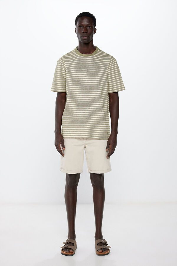 Springfield Bermuda denim slim cru branco