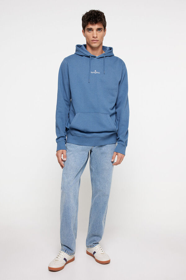 Springfield Sweatshirt capuz b&aacute;sico lavado azul