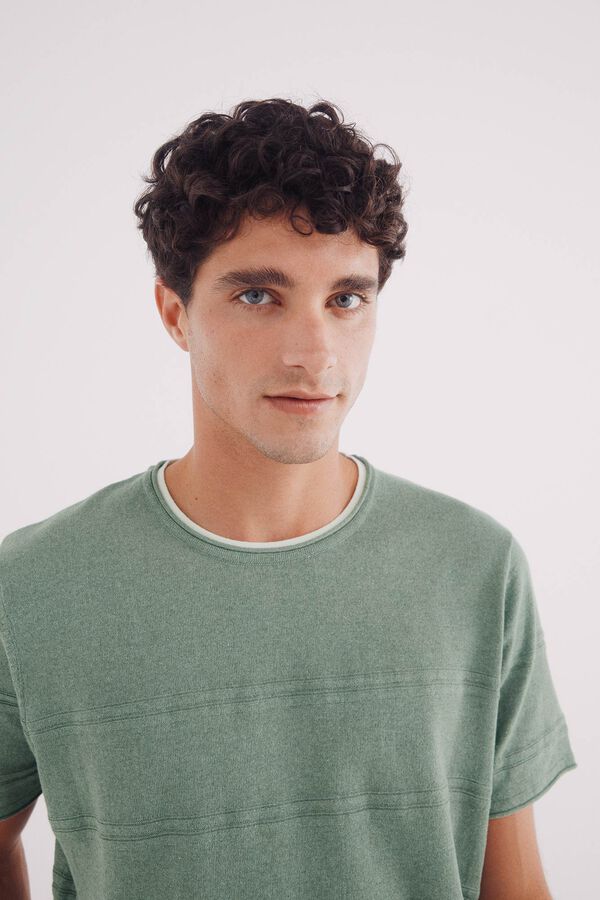 Springfield Camisola manga curta estrutura verde